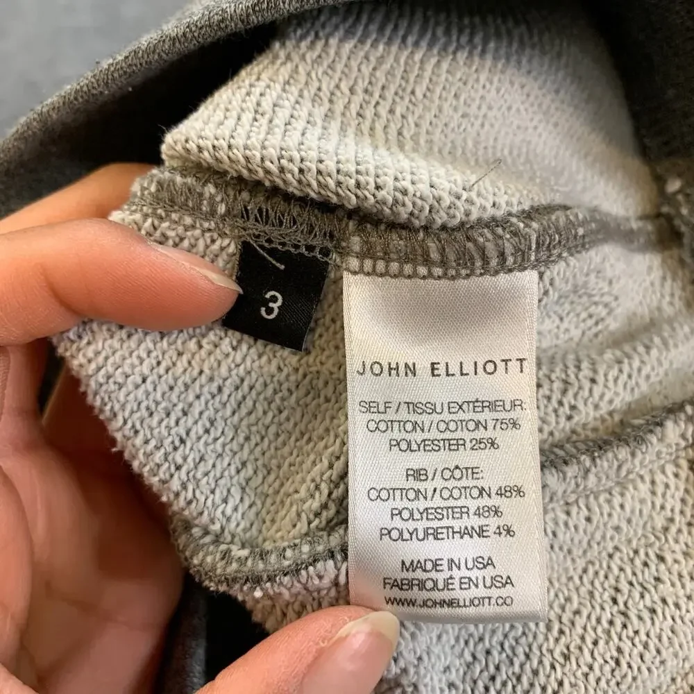 John Elliott Joggers Mens 3 Grey Escobar Drawstring Elastic Waistband Slim Fit